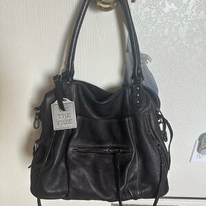 Free People Black Leather Shoulder Bag